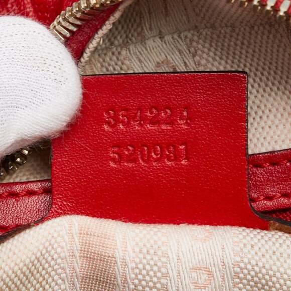 Gucci GG embossed handbag/shoulder bag, 2-way, 354224, red leather, women's. - Picture 14 of 16